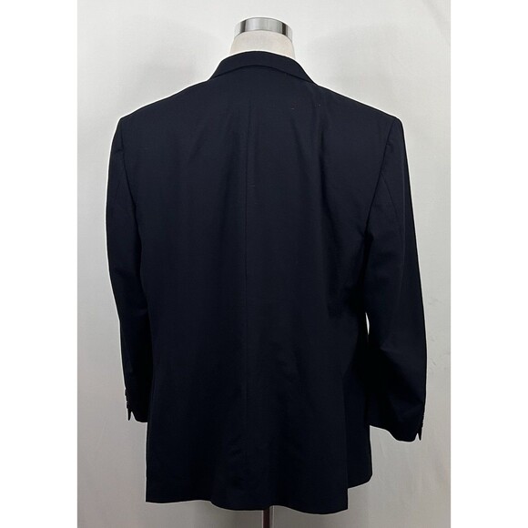 Brooks Brothers 48R BrooksEase Sport Coat 100% Wool Black Three Button Vented - Picture 6 of 8